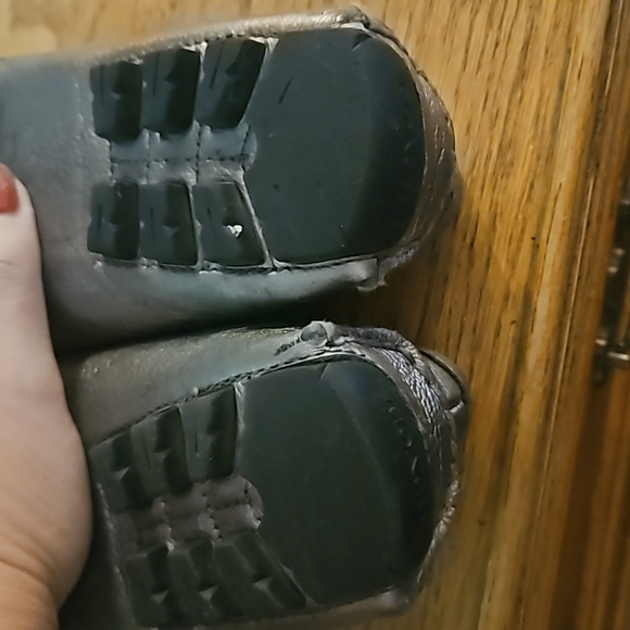 Coach Amber Pebbled Leather Driving loafers shoes Metallic Pewter Woman's 7.5B - Picture 11 of 11